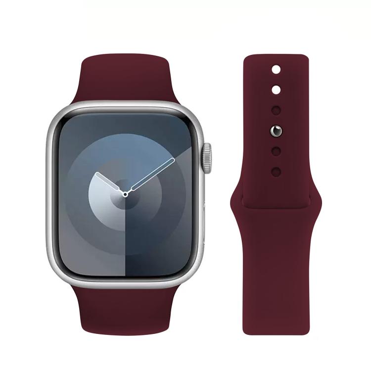 For Apple Watch 42mm / 41mm / 40mm / 38mm Kalebol Reverse Buckle Silicone Watch Band(Wine Red)