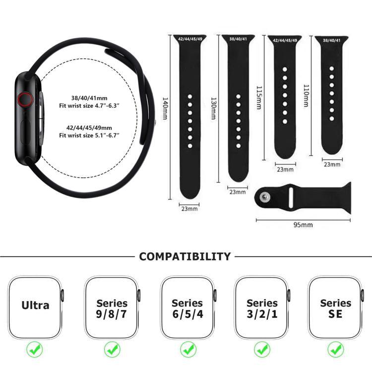 For Apple Watch 46mm / 49mm / 45mm / 44mm Kalebol Reverse Buckle Silicone Watch Band(White)