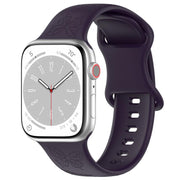 For Apple Watch 46mm / 49mm / 45mm / 44mm Kalebol 8-shaped Buckle Butterfly Embossed Silicone Watch Band(Dark Purple)