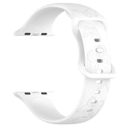 For Apple Watch 46mm / 49mm / 45mm / 44mm Kalebol 8-shaped Buckle Butterfly Embossed Silicone Watch Band(White)