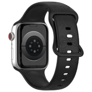 For Apple Watch 46mm / 49mm / 45mm / 44mm Kalebol 8-shaped Buckle Butterfly Embossed Silicone Watch Band(Black)