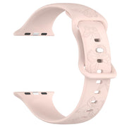 For Apple Watch 46mm / 49mm / 45mm / 44mm Kalebol 8-shaped Buckle Butterfly Embossed Silicone Watch Band(Sand Pink)