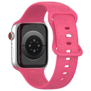 For Apple Watch 46mm / 49mm / 45mm / 44mm Kalebol 8-shaped Buckle Butterfly Embossed Silicone Watch Band(Peach Red)