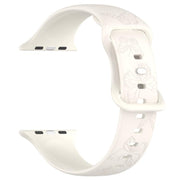For Apple Watch 46mm / 49mm / 45mm / 44mm Kalebol 8-shaped Buckle Butterfly Embossed Silicone Watch Band(Starlight)