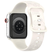 For Apple Watch 46mm / 49mm / 45mm / 44mm Kalebol 8-shaped Buckle Butterfly Embossed Silicone Watch Band(Starlight)