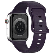 For Apple Watch 42mm / 41mm / 40mm / 38mm Kalebol 8-shaped Buckle Butterfly Embossed Silicone Watch Band(Dark Purple)