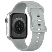 For Apple Watch 42mm / 41mm / 40mm / 38mm Kalebol 8-shaped Buckle Butterfly Embossed Silicone Watch Band(Grey)
