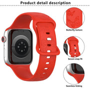 For Apple Watch 42mm / 41mm / 40mm / 38mm Kalebol 8-shaped Buckle Butterfly Embossed Silicone Watch Band(Grey)