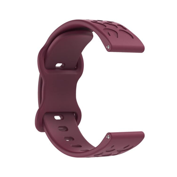 18mm Kalebol Leopard Print Butterfly Buckle Silicone Watch Band(Wine Red)