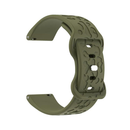 18mm Kalebol Leopard Print Butterfly Buckle Silicone Watch Band(Army Green) - free shipping - PMC Jewellery - Order now!