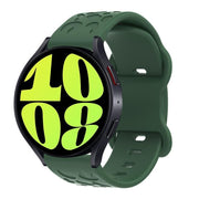 18mm Kalebol Leopard Print Butterfly Buckle Silicone Watch Band(Dark Green)