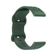 18mm Kalebol Leopard Print Butterfly Buckle Silicone Watch Band(Dark Green)