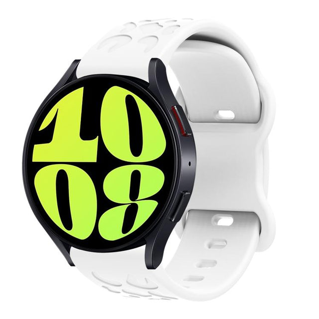 20mm Kalebol Leopard Print Butterfly Buckle Silicone Watch Band(White)