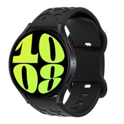 20mm Kalebol Leopard Print Butterfly Buckle Silicone Watch Band(Black)