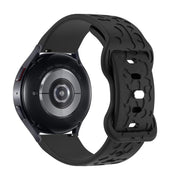 20mm Kalebol Leopard Print Butterfly Buckle Silicone Watch Band(Black)