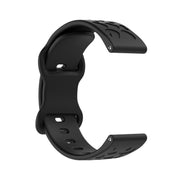 20mm Kalebol Leopard Print Butterfly Buckle Silicone Watch Band(Black)