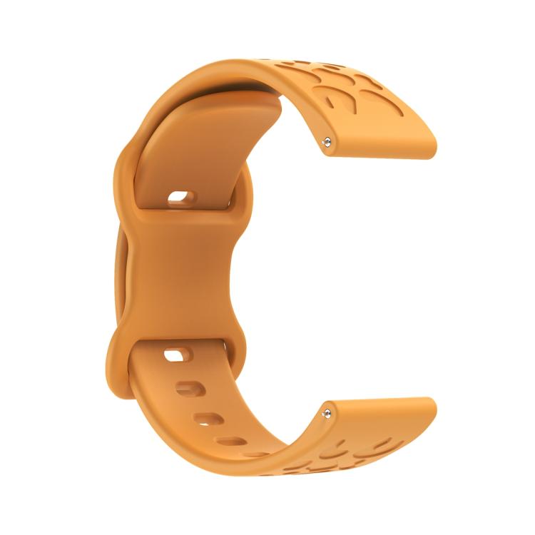 20mm Kalebol Leopard Print Butterfly Buckle Silicone Watch Band(Yellow)