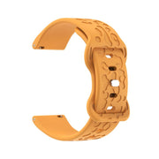 20mm Kalebol Leopard Print Butterfly Buckle Silicone Watch Band(Yellow)