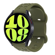 20mm Kalebol Leopard Print Butterfly Buckle Silicone Watch Band(Army Green)
