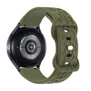 20mm Kalebol Leopard Print Butterfly Buckle Silicone Watch Band(Army Green)