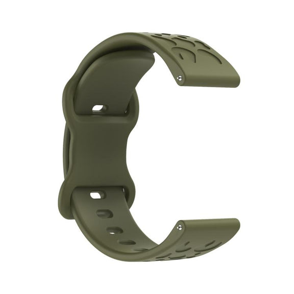 20mm Kalebol Leopard Print Butterfly Buckle Silicone Watch Band(Army Green)