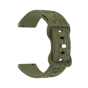 20mm Kalebol Leopard Print Butterfly Buckle Silicone Watch Band(Army Green)