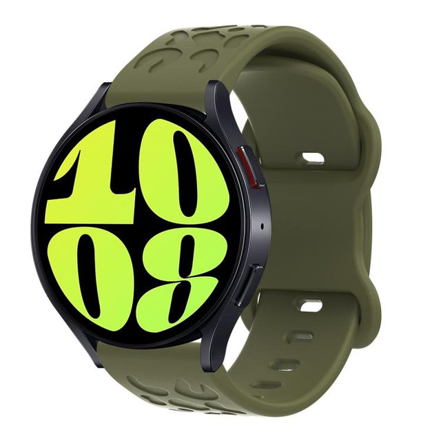20mm Kalebol Leopard Print Butterfly Buckle Silicone Watch Band(Army Green)