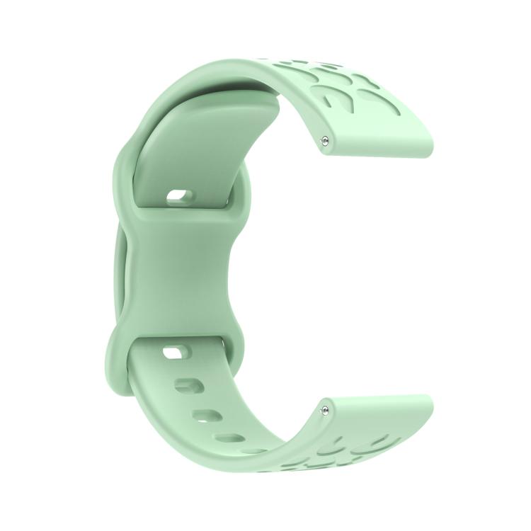 20mm Kalebol Leopard Print Butterfly Buckle Silicone Watch Band(Teal Blue)