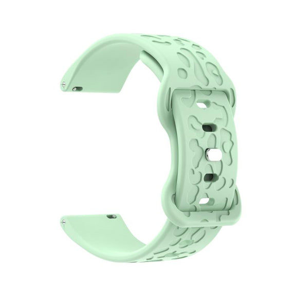 20mm Kalebol Leopard Print Butterfly Buckle Silicone Watch Band(Teal Blue)