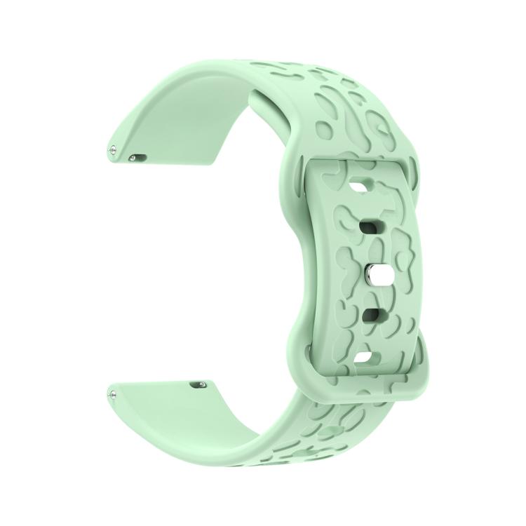 20mm Kalebol Leopard Print Butterfly Buckle Silicone Watch Band(Teal Blue)
