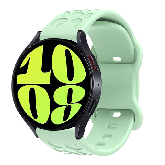 20mm Kalebol Leopard Print Butterfly Buckle Silicone Watch Band(Teal Blue)