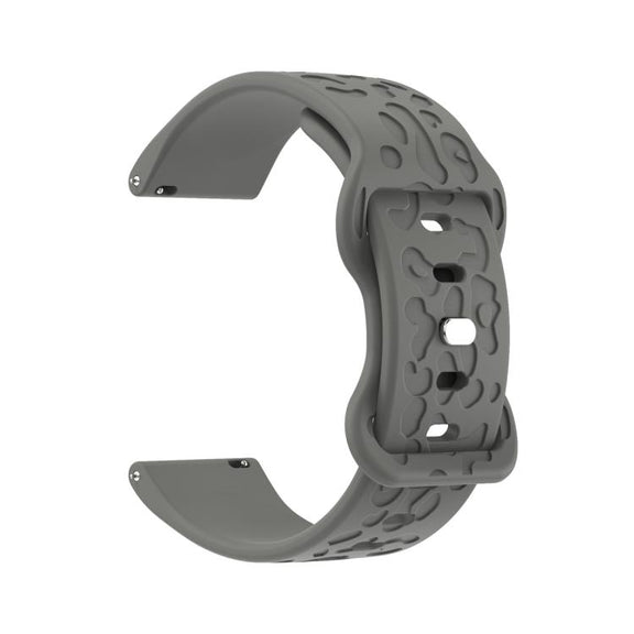 20mm Kalebol Leopard Print Butterfly Buckle Silicone Watch Band(Space Grey)