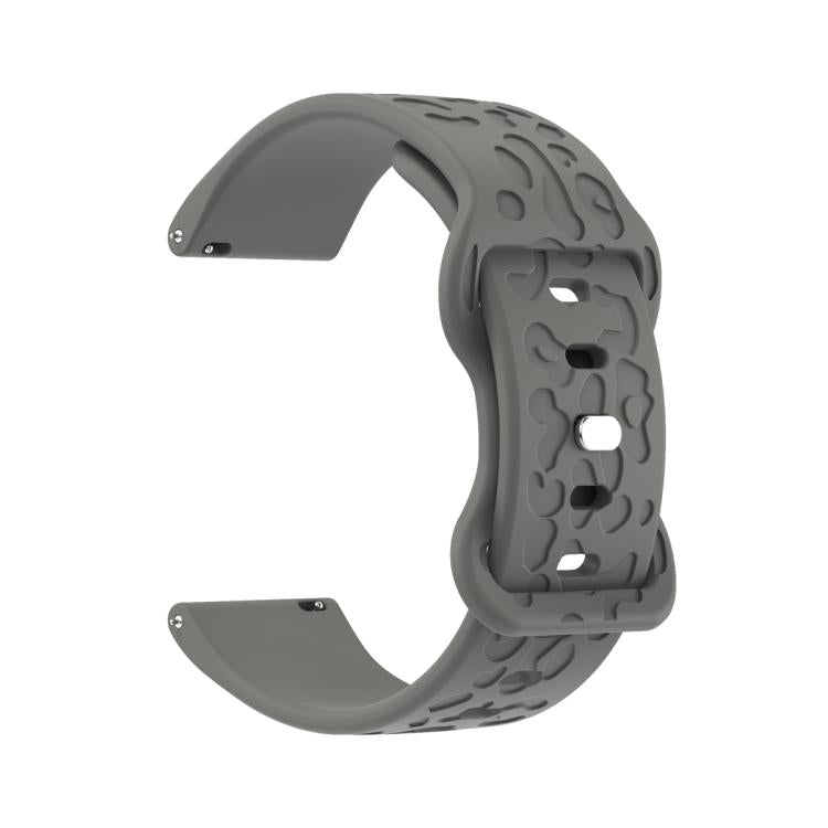 20mm Kalebol Leopard Print Butterfly Buckle Silicone Watch Band(Space Grey)