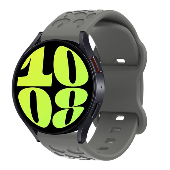 20mm Kalebol Leopard Print Butterfly Buckle Silicone Watch Band(Space Grey)
