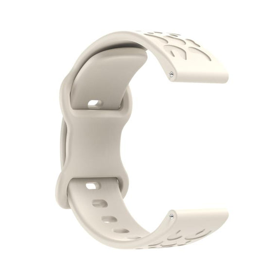 20mm Kalebol Leopard Print Butterfly Buckle Silicone Watch Band(Starlight)