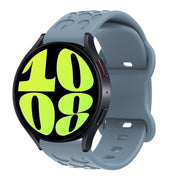 20mm Kalebol Leopard Print Butterfly Buckle Silicone Watch Band(Slate Blue)