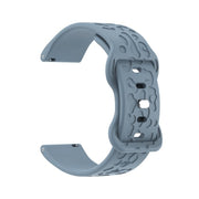 20mm Kalebol Leopard Print Butterfly Buckle Silicone Watch Band(Slate Blue)