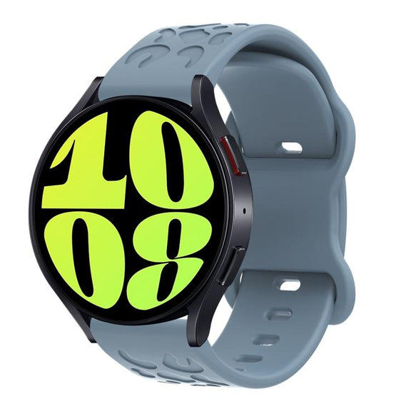20mm Kalebol Leopard Print Butterfly Buckle Silicone Watch Band(Slate Blue)