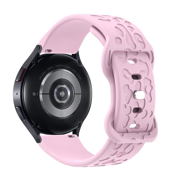 20mm Kalebol Leopard Print Butterfly Buckle Silicone Watch Band(Purple)
