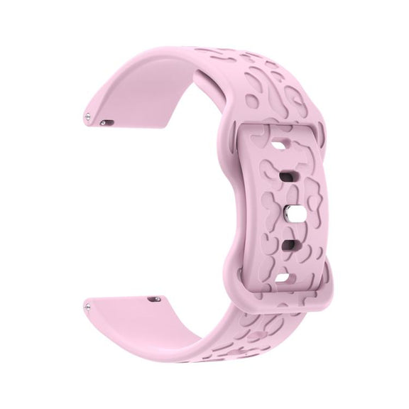 20mm Kalebol Leopard Print Butterfly Buckle Silicone Watch Band(Purple)
