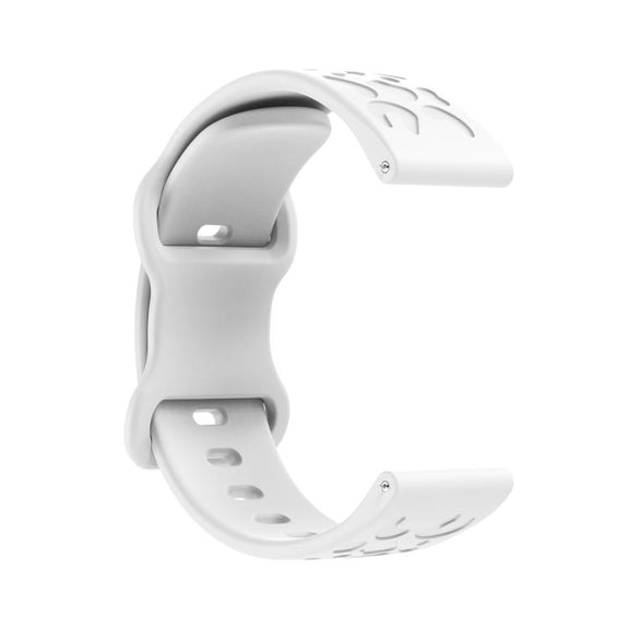 22mm Kalebol Leopard Print Butterfly Buckle Silicone Watch Band(White)