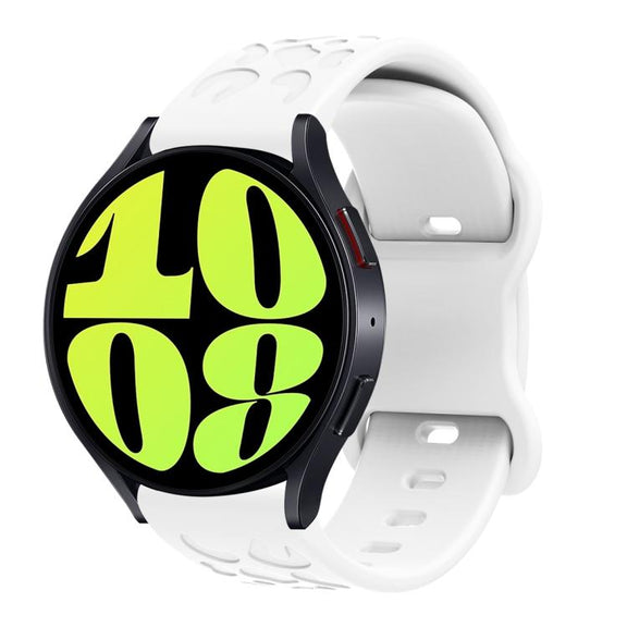 22mm Kalebol Leopard Print Butterfly Buckle Silicone Watch Band(White)