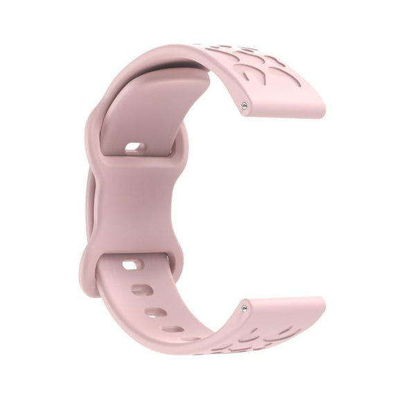 22mm Kalebol Leopard Print Butterfly Buckle Silicone Watch Band(Pink)