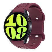 22mm Kalebol Leopard Print Butterfly Buckle Silicone Watch Band(Wine Red)
