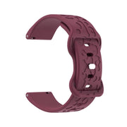 22mm Kalebol Leopard Print Butterfly Buckle Silicone Watch Band(Wine Red)