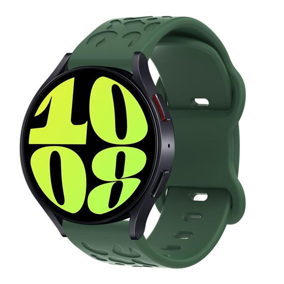 22mm Kalebol Leopard Print Butterfly Buckle Silicone Watch Band(Dark Green)
