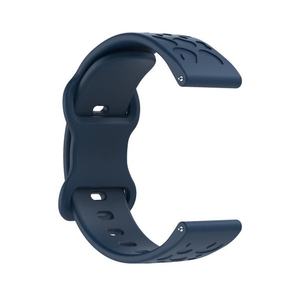 22mm Kalebol Leopard Print Butterfly Buckle Silicone Watch Band(Midnight  Blue)