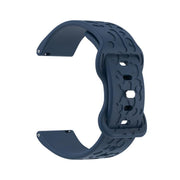22mm Kalebol Leopard Print Butterfly Buckle Silicone Watch Band(Midnight  Blue)