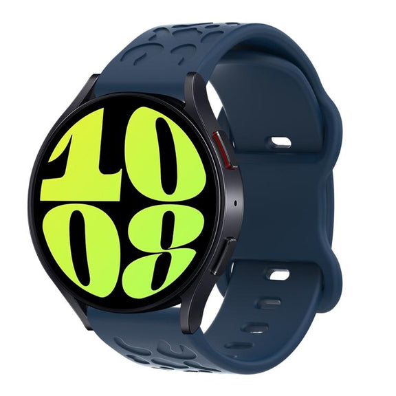 22mm Kalebol Leopard Print Butterfly Buckle Silicone Watch Band(Midnight  Blue)