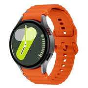 For Samsung Galaxy Watch 7  / 6 / 5 / 4 Kalebol Wave Stitching Silicone Watch Band(Orange)